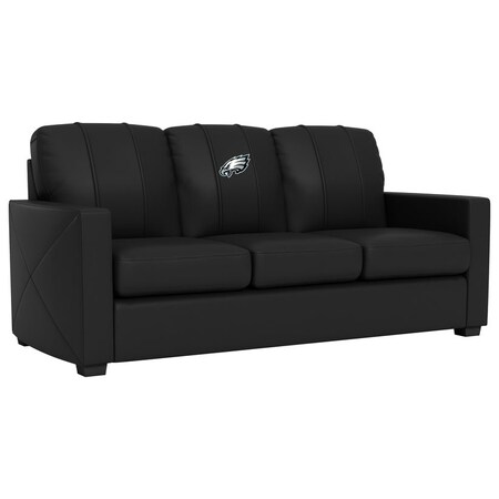 Dreamseat Silver Sofa with Philadelphia Eagles Primary Logo XZ7759001SOCDBK-PSNFL21025